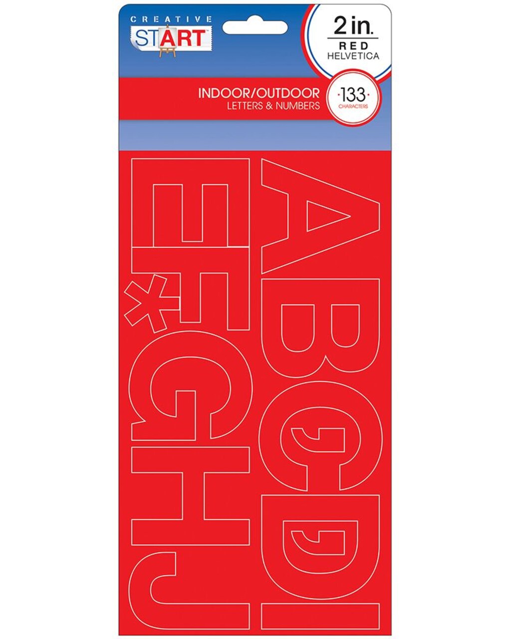 CREATIVE START Letters, Numbers and Characters, Red, 2-inch, Helvetica Font, Self-Adhesive, 1197 Assorted Letters, Numbers and Characters